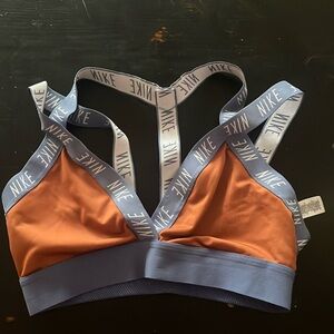 Nike dri-fit sports bra medium blue and orange cross back